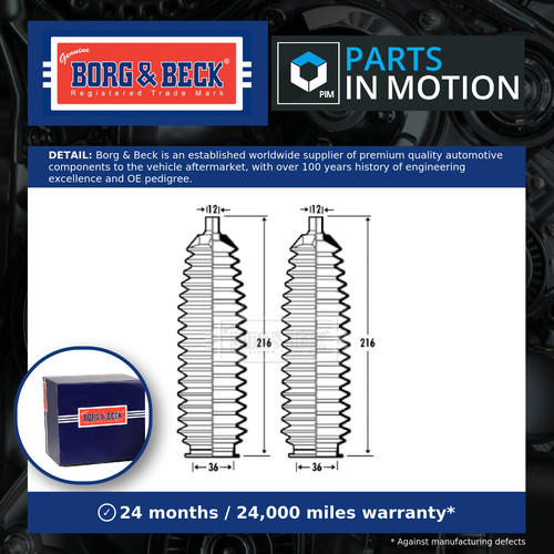 Steering rack boot - rack, bsg3350